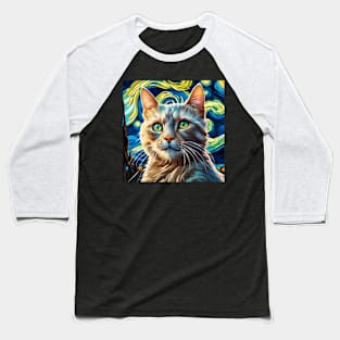 Domestic Cat Resting Peacefully Baseball T-Shirt